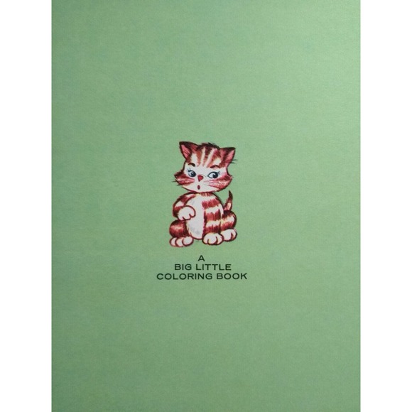 Big Little Book Kitten Coloring Book Saalfield 181 White Cat With Painting Brush - Picture 9 of 9